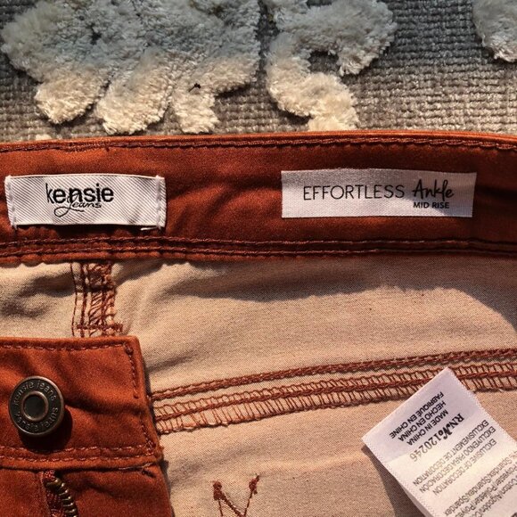 Kensie Jeans, Effortless Ankle, Rust Colored, Cropped Jeans, Sz: 8/29(see msmts) - Picture 3 of 13